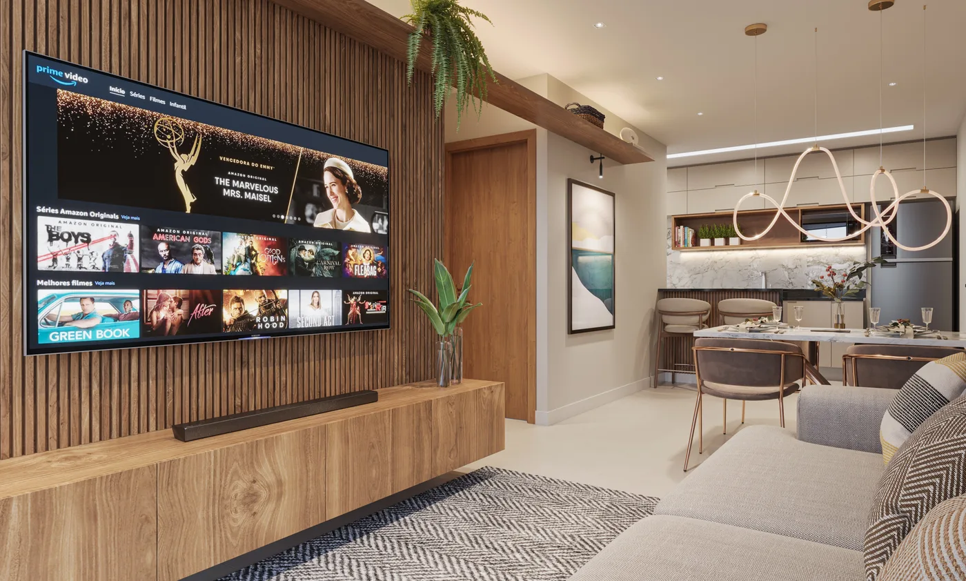 Render de ambiente interno do Edifício João Felipe